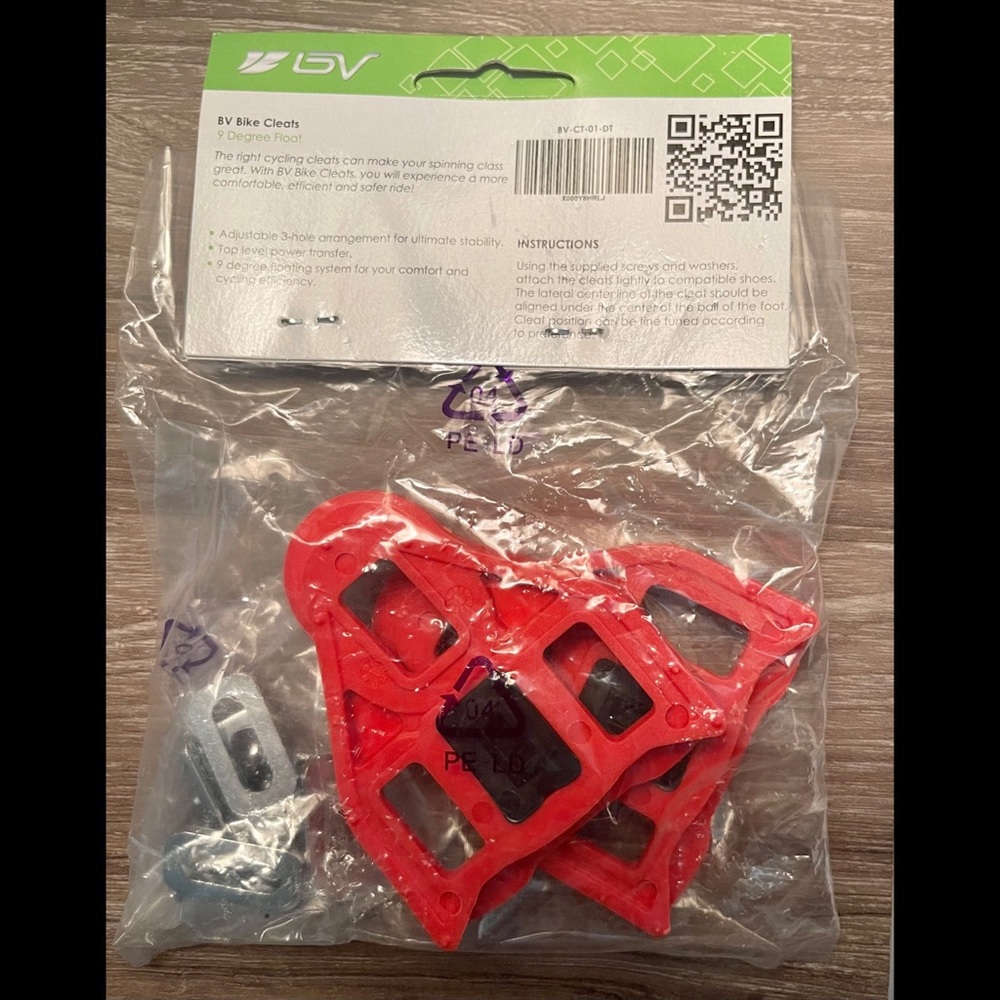 Spin Bike Cleat Set  NEW  RED Bv-CT-01-DT